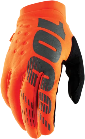 100% Youth Brisker Gloves - Orange/Black - Large 10004-00006