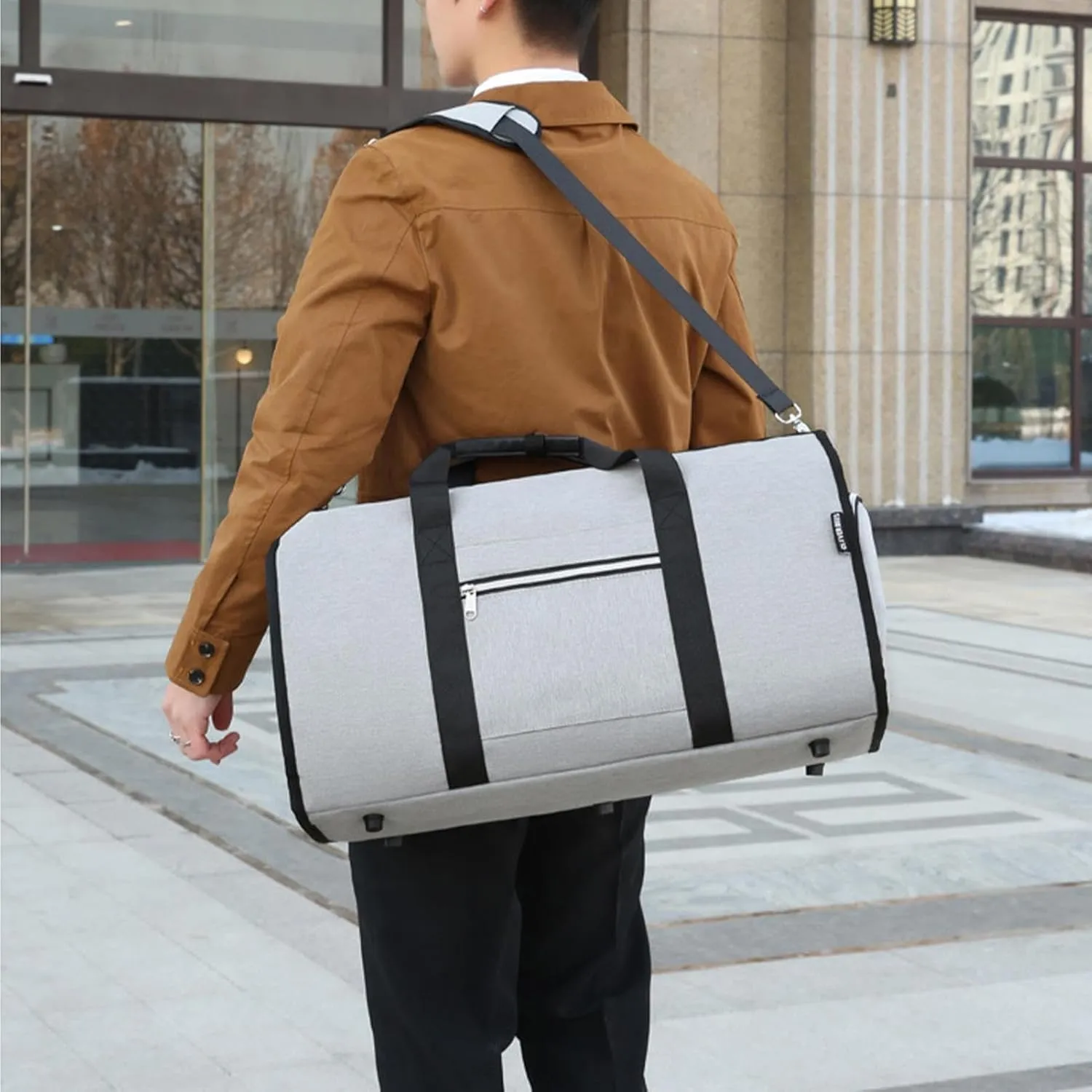 2 In 1 Nylon Foldable Clothing Bag,Carry Garment Duffle Bags With Shoulder Strap For Men And Women Travel | Garment Duffle Bags For Travel,Foldable Clothing Bag,Business Trip Bag