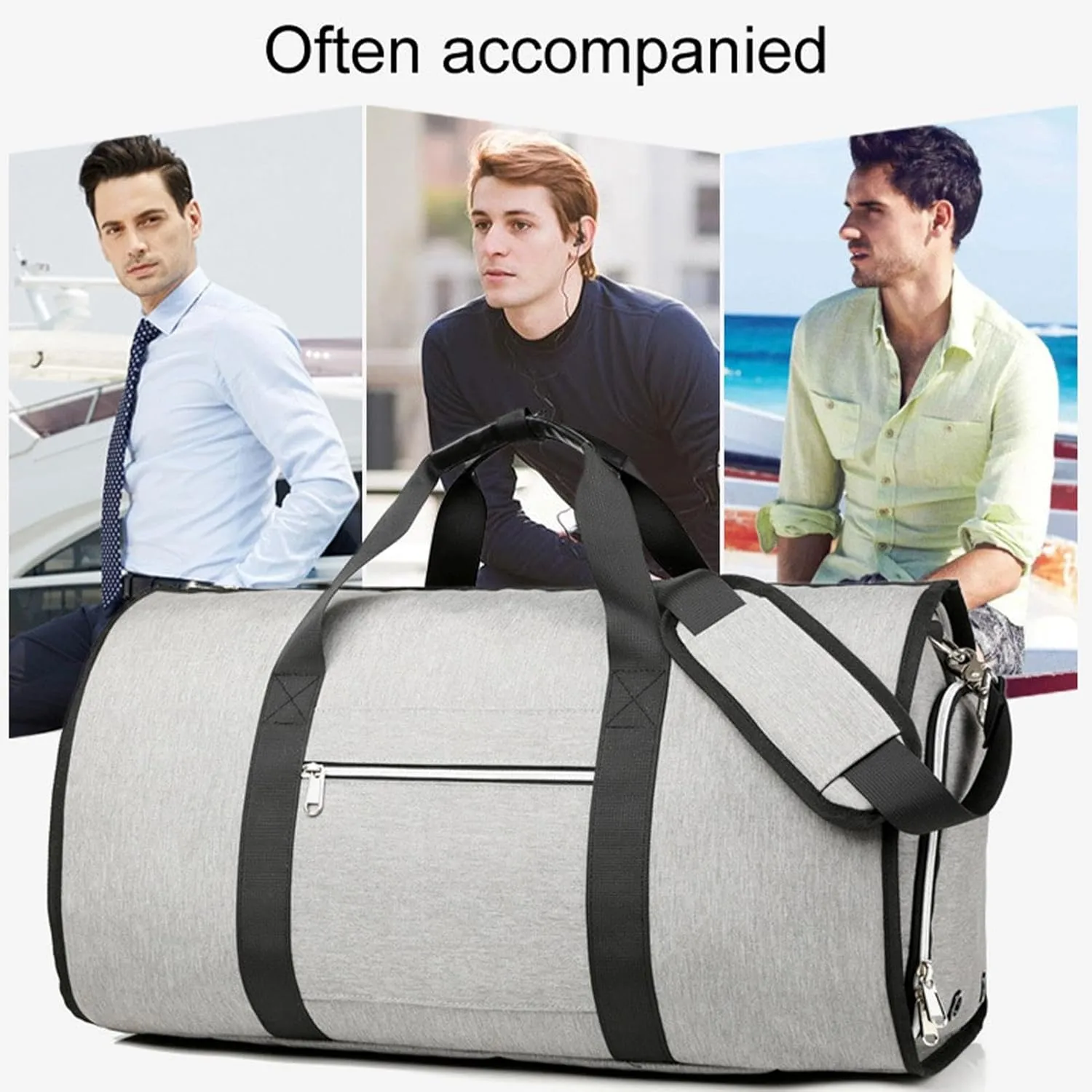 2 In 1 Nylon Foldable Clothing Bag,Carry Garment Duffle Bags With Shoulder Strap For Men And Women Travel | Garment Duffle Bags For Travel,Foldable Clothing Bag,Business Trip Bag