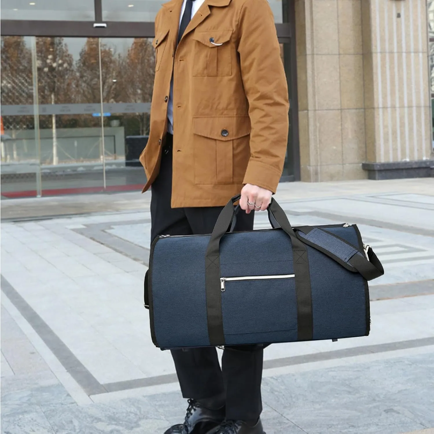 2 In 1 Nylon Foldable Clothing Bag,Carry Garment Duffle Bags With Shoulder Strap For Men And Women Travel | Garment Duffle Bags For Travel,Foldable Clothing Bag,Business Trip Bag