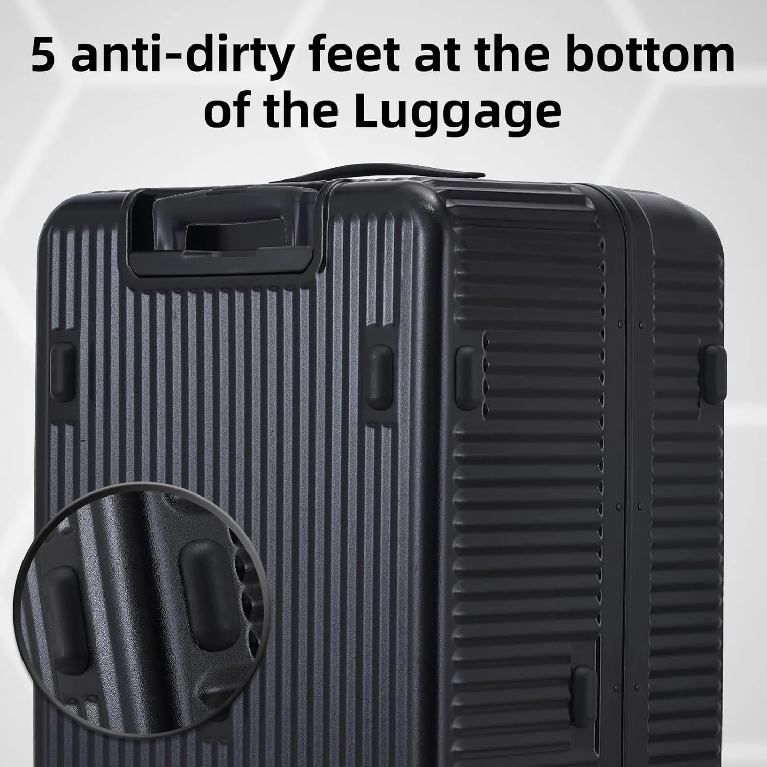 2 pieces 20/29 Aluminum Luggage Set with Side Opening, Lightweight Hardshell ABS PC Suitcase with TSA Lock, 360 Universal Wheels & Adjustable Handle, Black