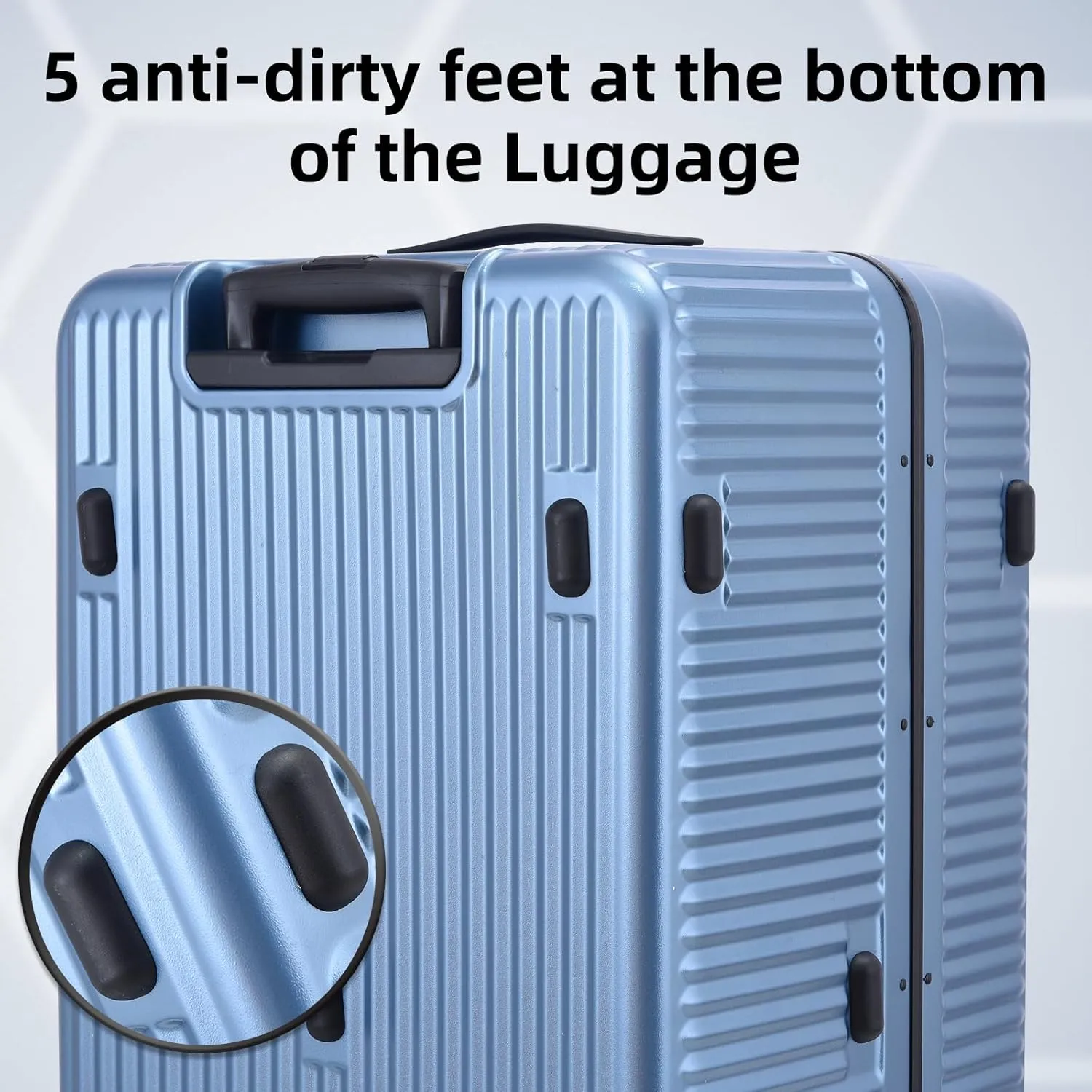 2 pieces 20/29 Aluminum Luggage Set with Side Opening, Lightweight Hardshell ABS PC Suitcase with TSA Lock, 360 Universal Wheels & Adjustable Handle, Dark Blue