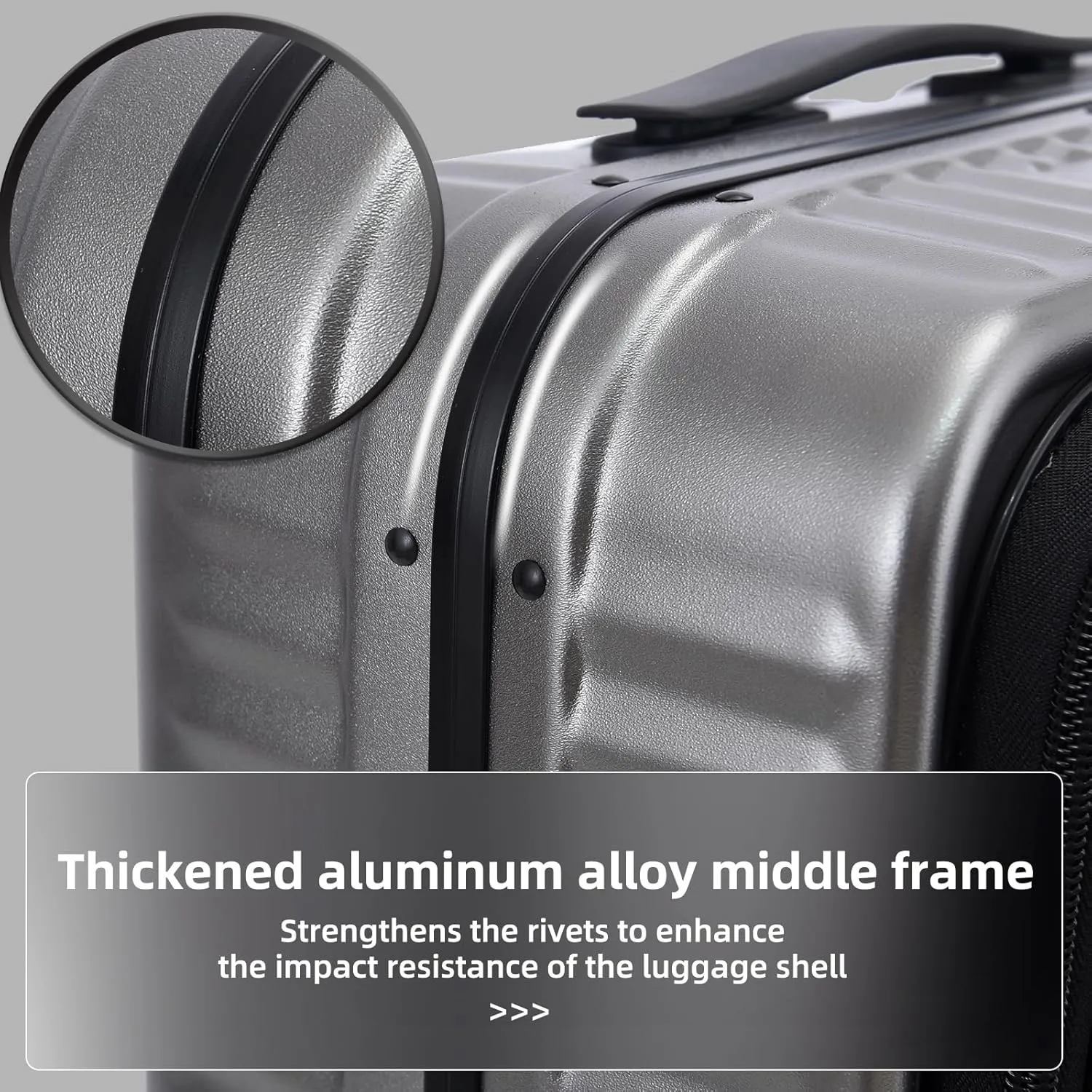 2 pieces 20/29 Aluminum Luggage Set with Side Opening, Lightweight Hardshell ABS PC Suitcase with TSA Lock, 360 Universal Wheels & Adjustable Handle, Dark Gray