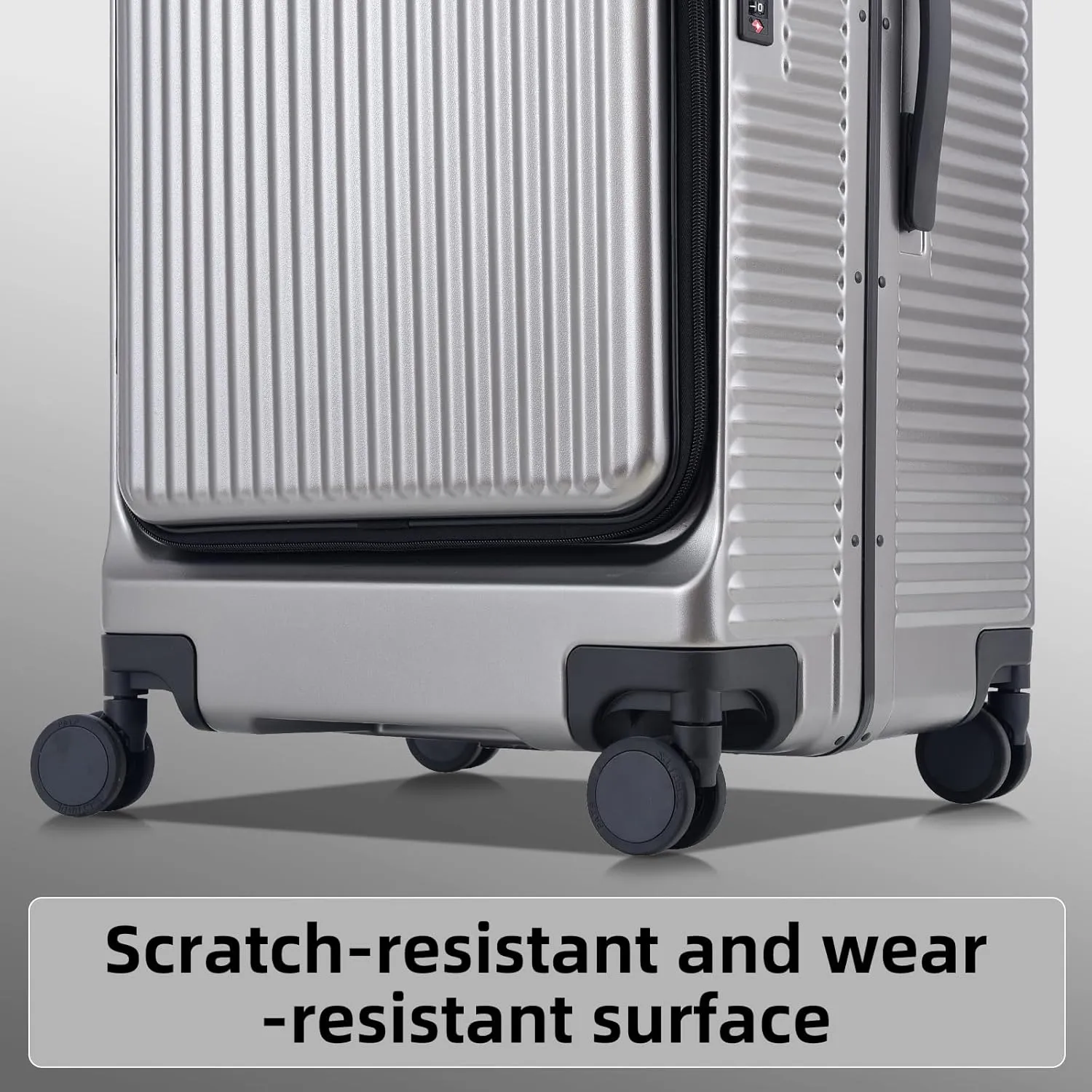 2 pieces 20/29 Aluminum Luggage Set with Side Opening, Lightweight Hardshell ABS PC Suitcase with TSA Lock, 360 Universal Wheels & Adjustable Handle, Dark Gray