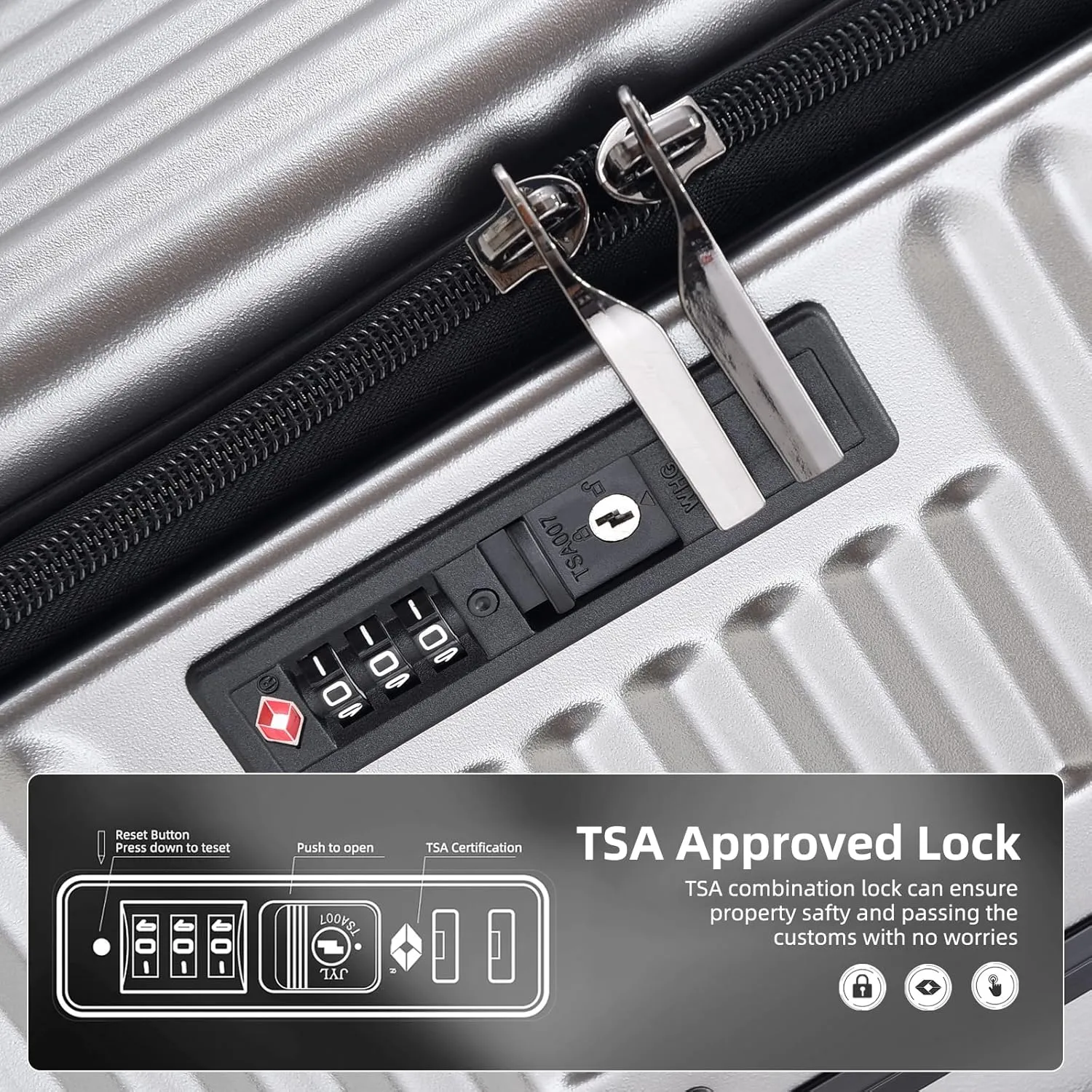 2 pieces 20/29 Aluminum Luggage Set with Side Opening, Lightweight Hardshell ABS PC Suitcase with TSA Lock, 360 Universal Wheels & Adjustable Handle, Dark Gray