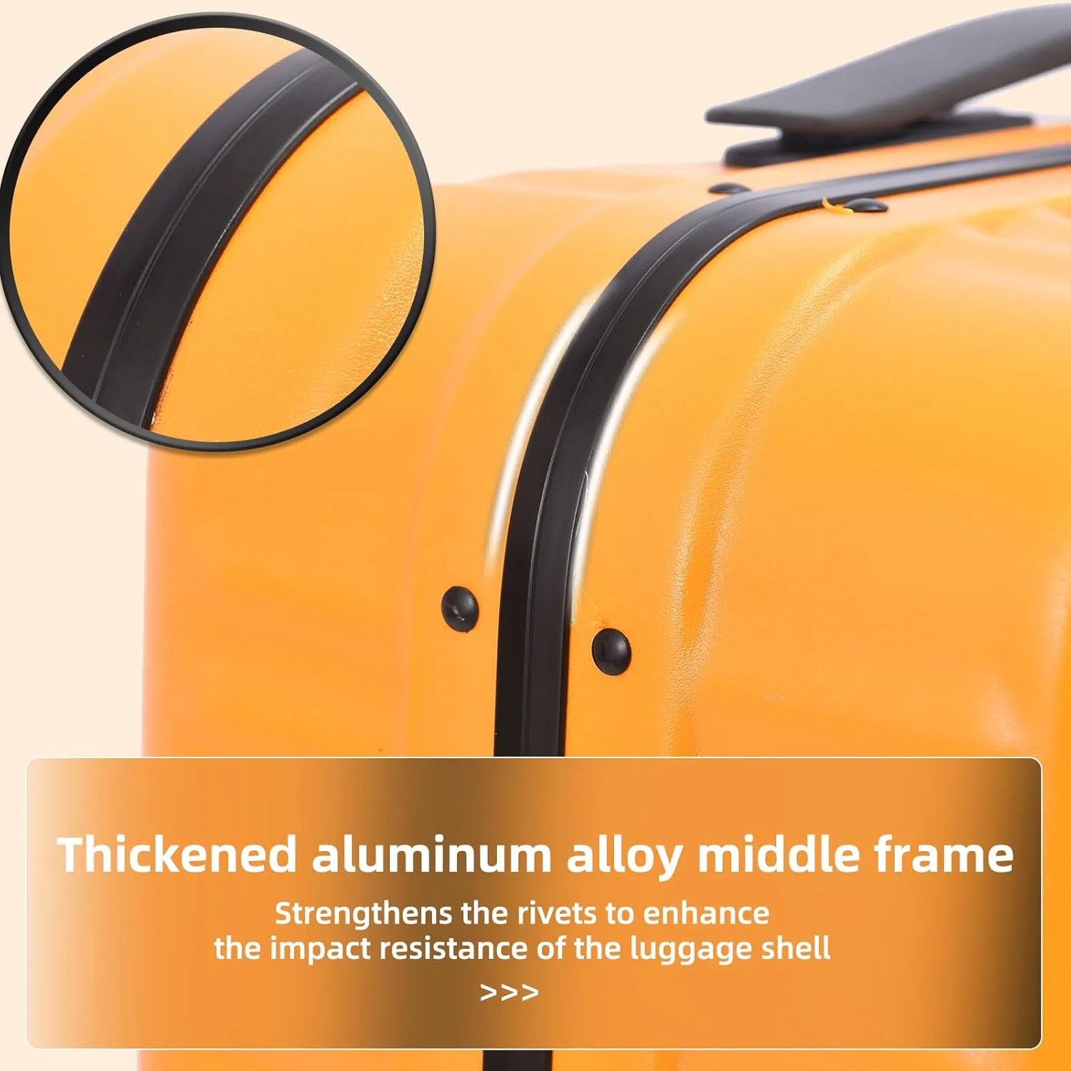 2 pieces 20/29 Aluminum Luggage Set with Side Opening, Lightweight Hardshell ABS PC Suitcase with TSA Lock, 360 Universal Wheels & Adjustable Handle, Orange