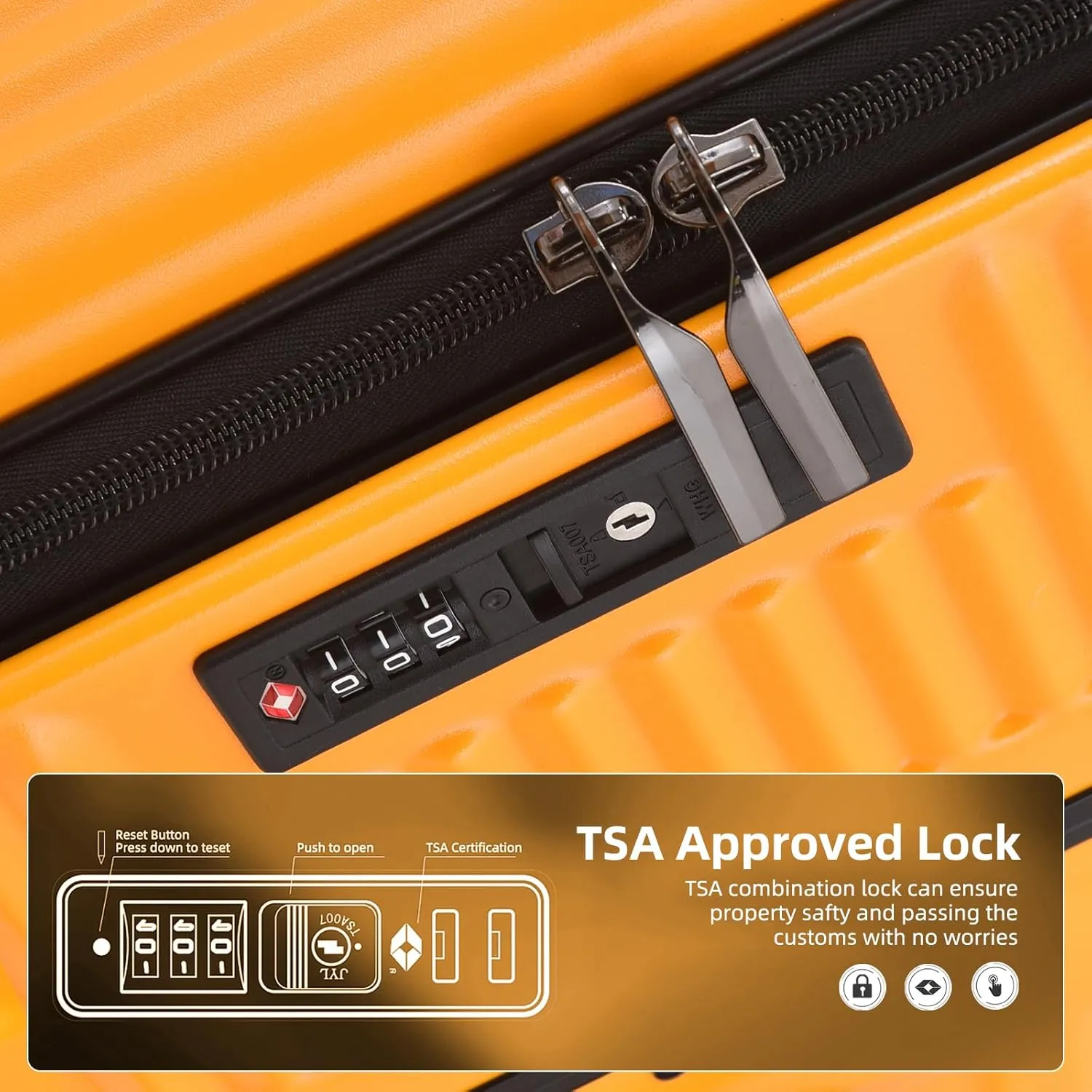 2 pieces 20/29 Aluminum Luggage Set with Side Opening, Lightweight Hardshell ABS PC Suitcase with TSA Lock, 360 Universal Wheels & Adjustable Handle, Orange