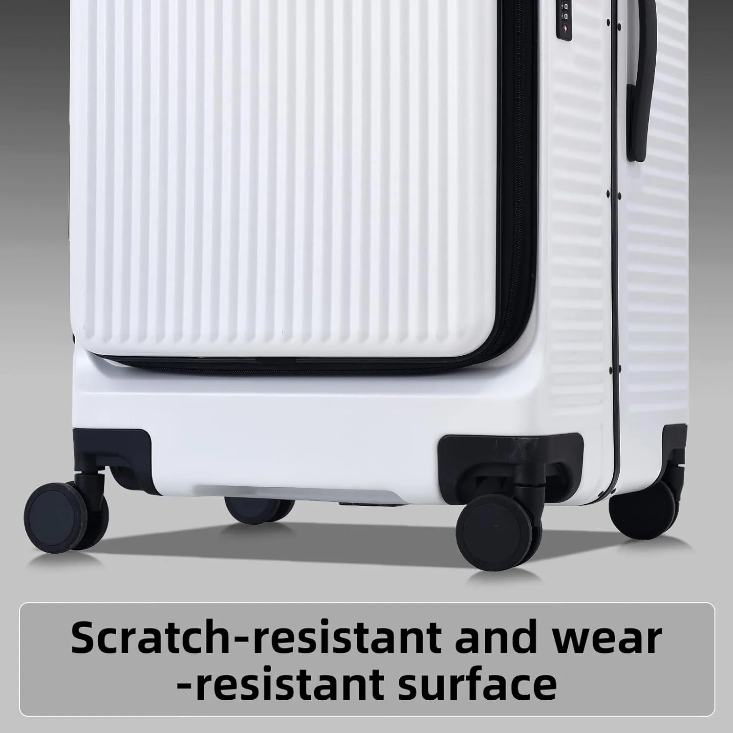 2 pieces 20/29 Aluminum Luggage Set with Side Opening, Lightweight Hardshell ABS PC Suitcase with TSA Lock, 360 Universal Wheels & Adjustable Handle, White