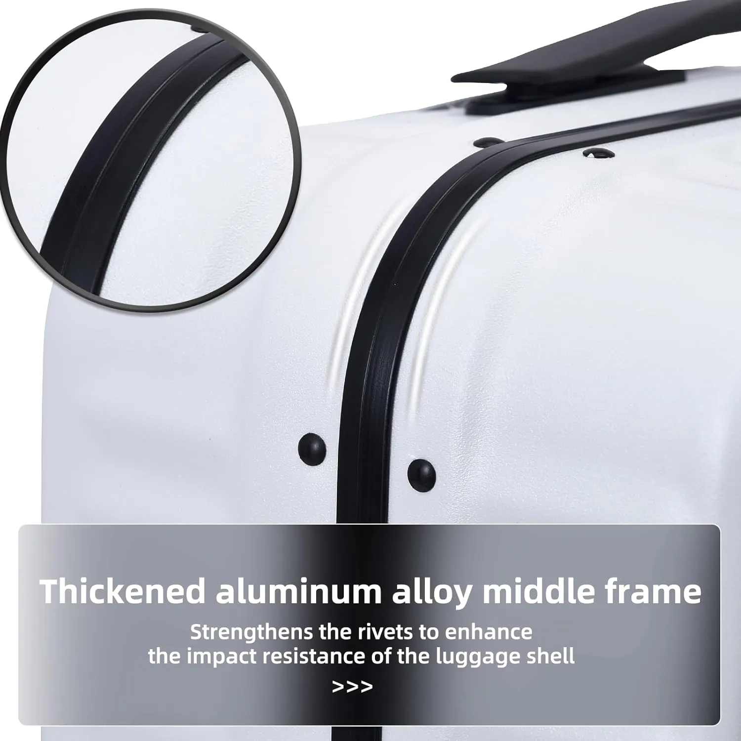 2 pieces 20/29 Aluminum Luggage Set with Side Opening, Lightweight Hardshell ABS PC Suitcase with TSA Lock, 360 Universal Wheels & Adjustable Handle, White