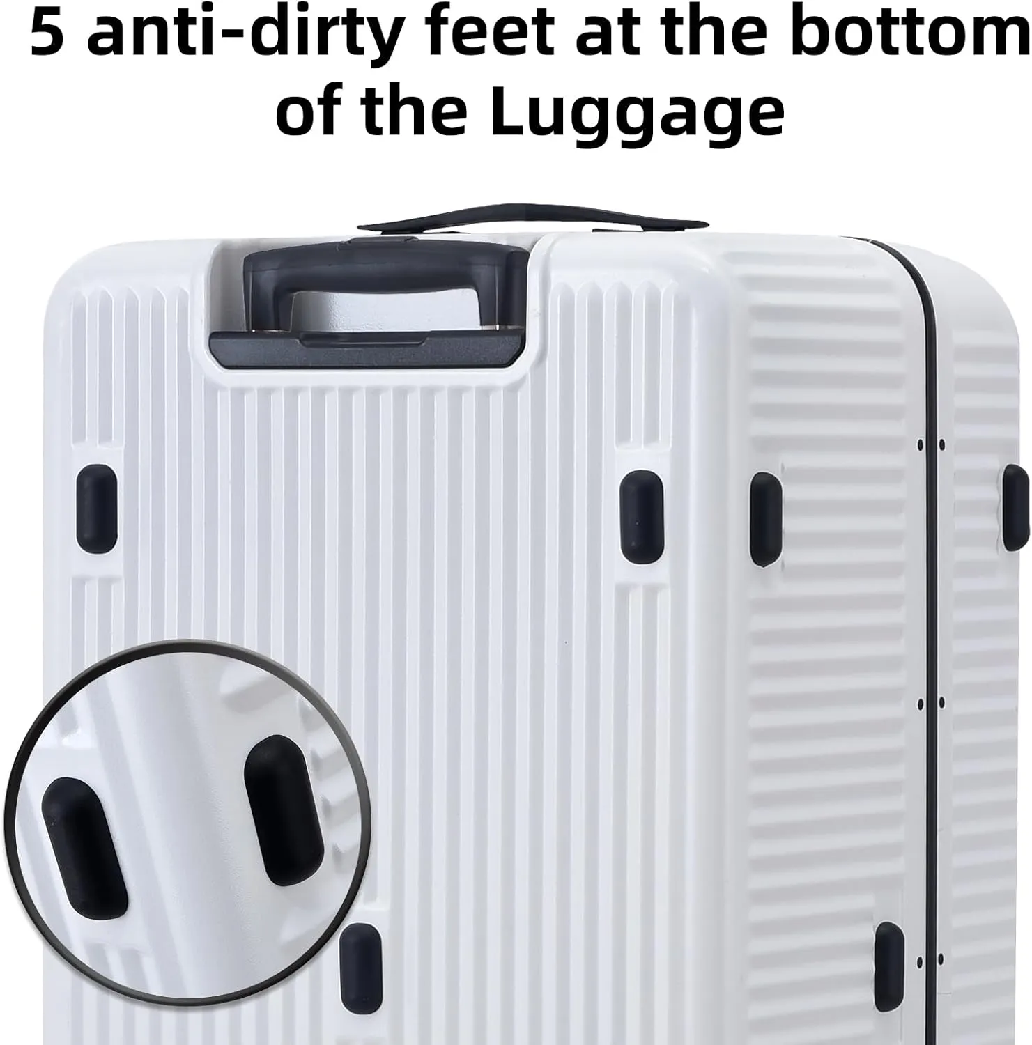 2 pieces 20/29 Aluminum Luggage Set with Side Opening, Lightweight Hardshell ABS PC Suitcase with TSA Lock, 360 Universal Wheels & Adjustable Handle, White