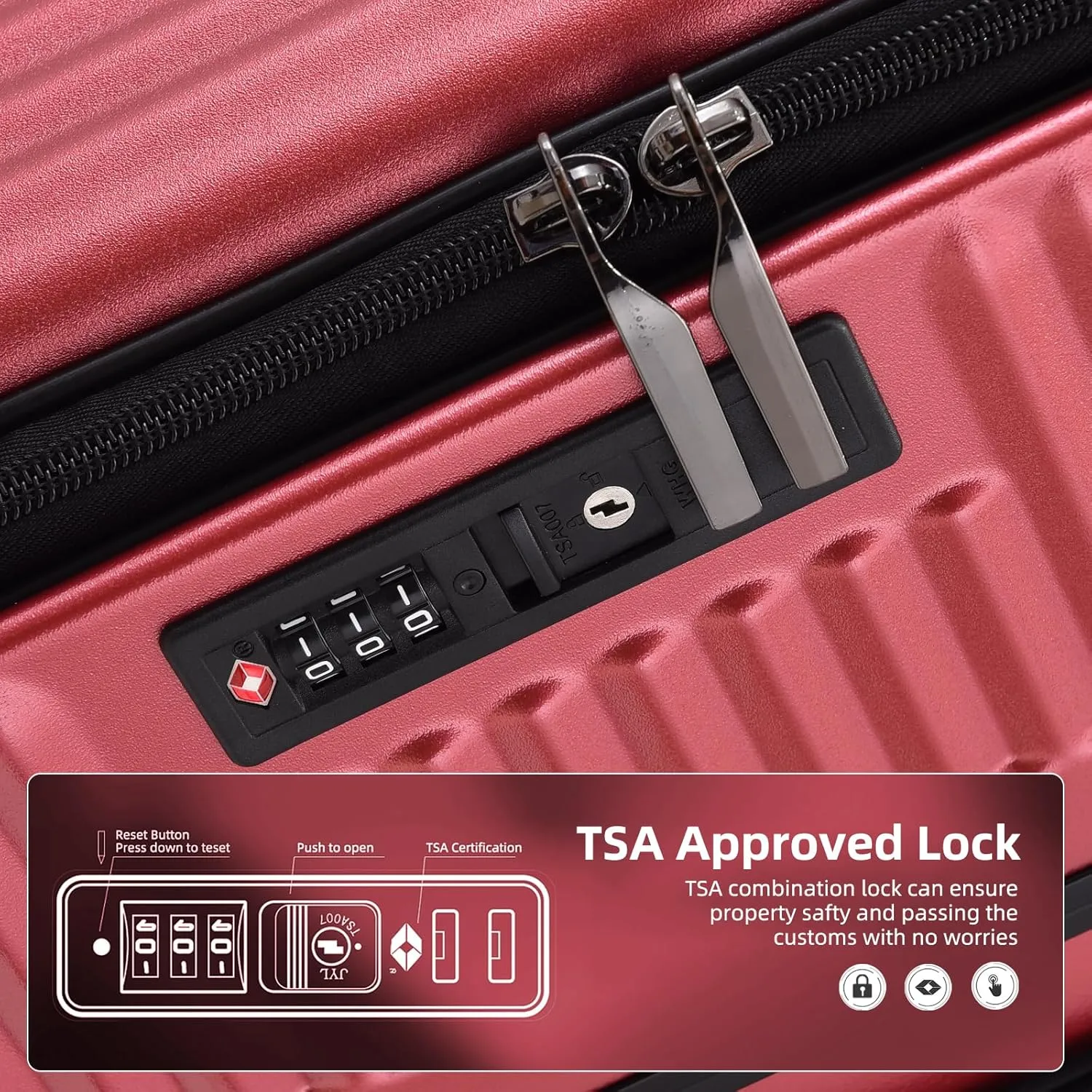2 pieces 20/29 Aluminum Luggage Set with Side Opening, Lightweight Hardshell ABS PC Suitcase with TSA Lock, 360 Universal Wheels & Adjustable Handle, Wine Red