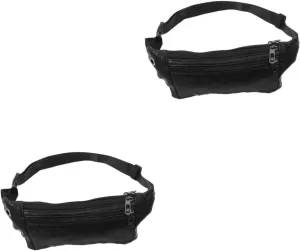 2pcs Sports Bag with Headphone Plug Casual Chest Bag Portable Waist Pouch Outdoor Fanny Pack Man's for Travel