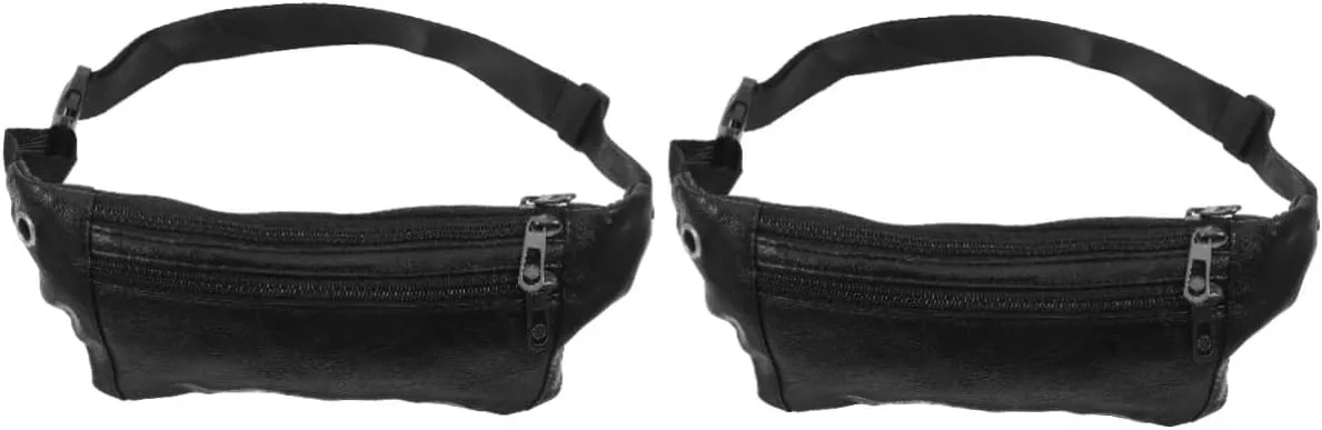 2pcs Sports Bag with Headphone Plug Casual Chest Bag Portable Waist Pouch Outdoor Fanny Pack Man's for Travel