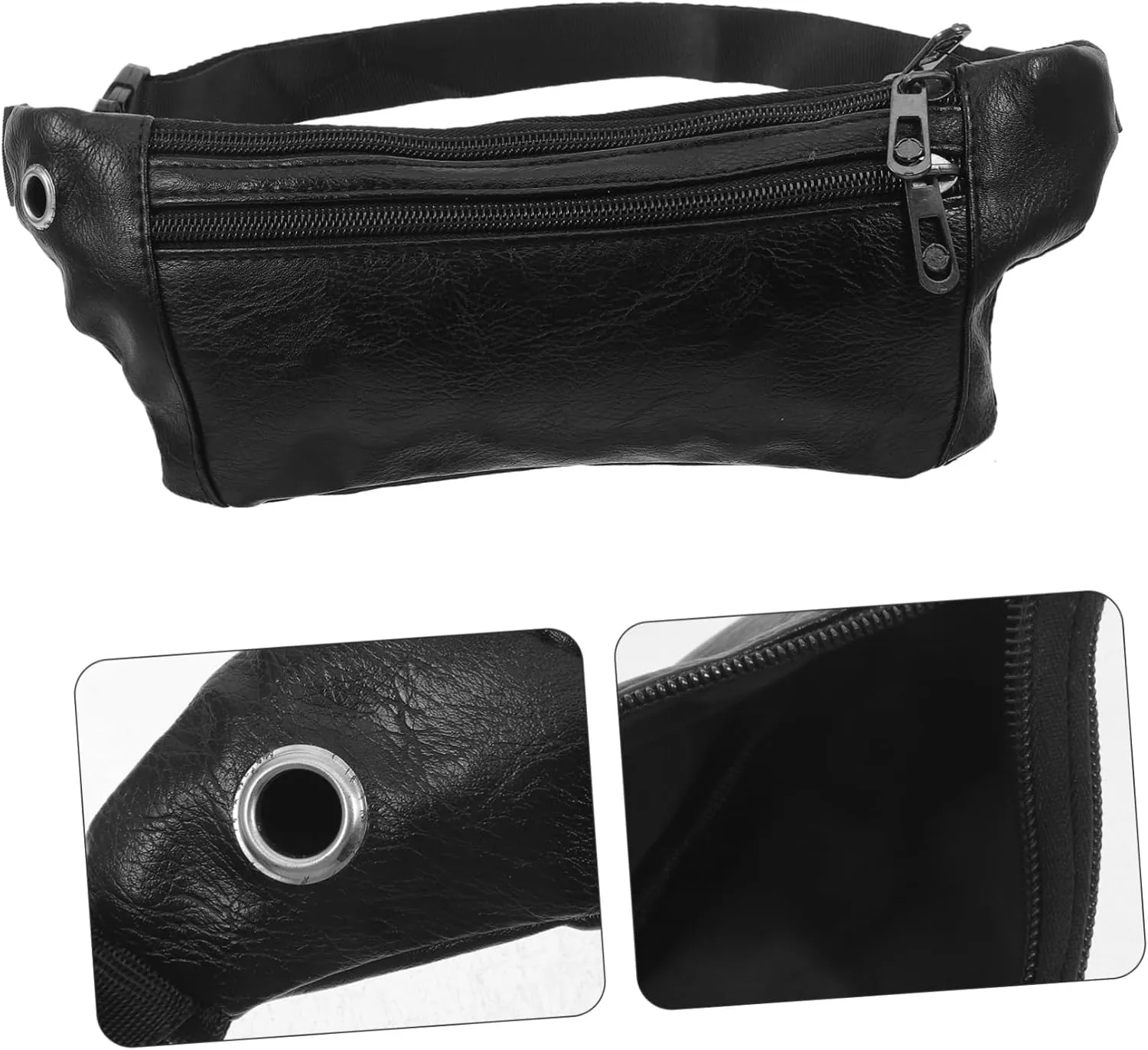 2pcs Sports Bag with Headphone Plug Casual Chest Bag Portable Waist Pouch Outdoor Fanny Pack Man's for Travel
