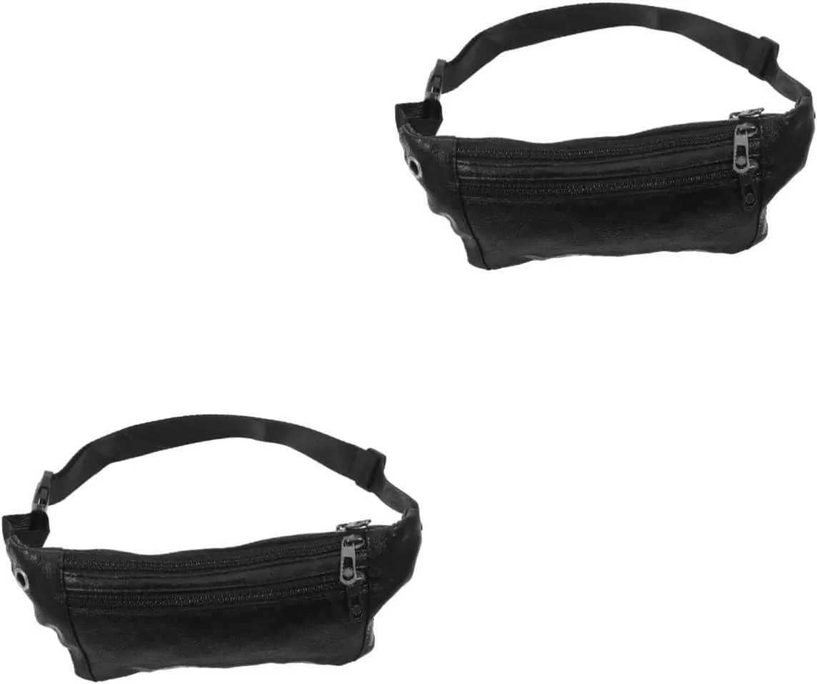 2pcs Sports Bag with Headphone Plug Casual Chest Bag Portable Waist Pouch Outdoor Fanny Pack Man's for Travel