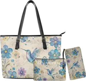 3PCS Tote Handbag Wallet for Women Ladies,Small Handbag and Wallet Set,Travel Handbag and Wallet All in One