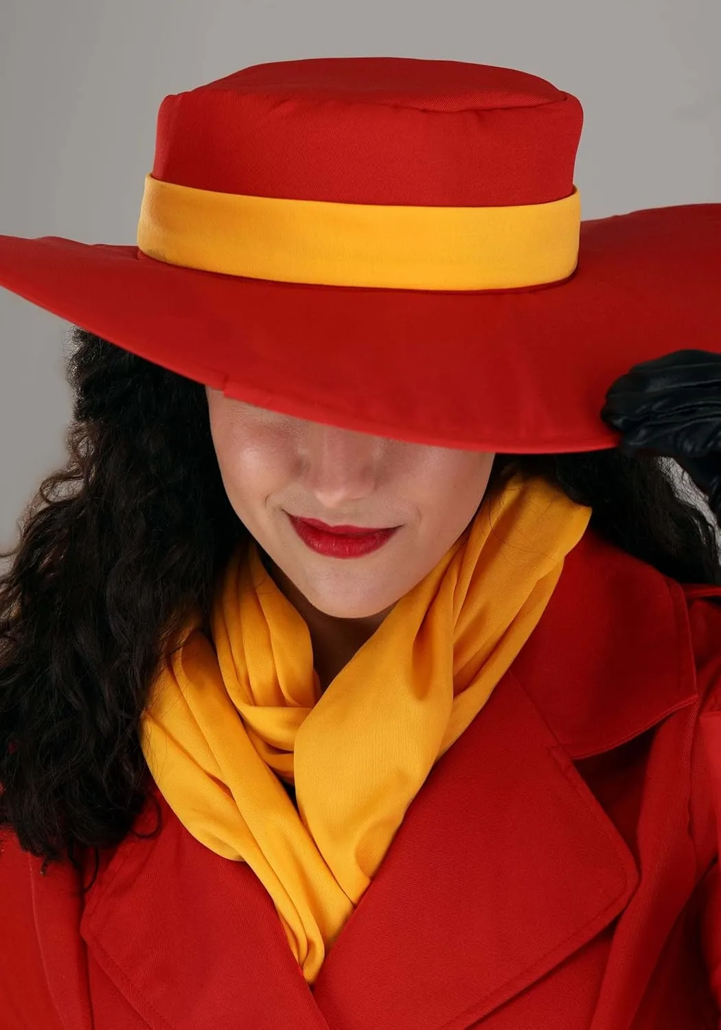 Adult Carmen Sandiego Outfit Womens, Iconic Red Trench Coat Halloween Costume