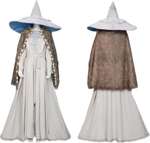 Adult Ranni Costume Elden Ring Witch Cosplay Renaissance Dress Witch Hat Fur Cloak