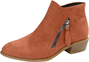 Ankle Boots for Women Mid Calf Boots Fashion Comfortable Soft Sole Ankle Boots Outdoor Casual Suede Zipper Short Boot