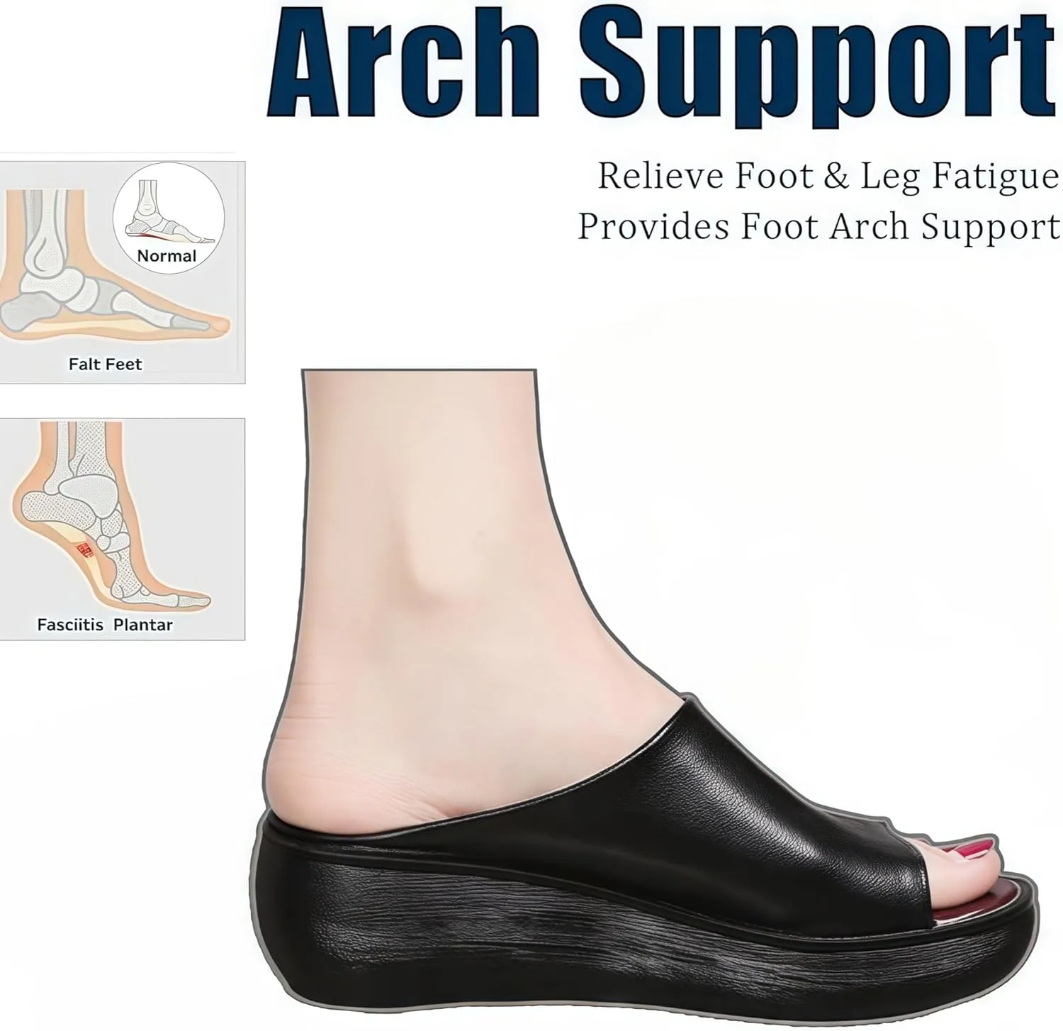 Avylays Orthopedic Sandals for Women Dressy Platform Sandals Slip On Slide Sandals for Women Summer Beach Outdoor Shoes