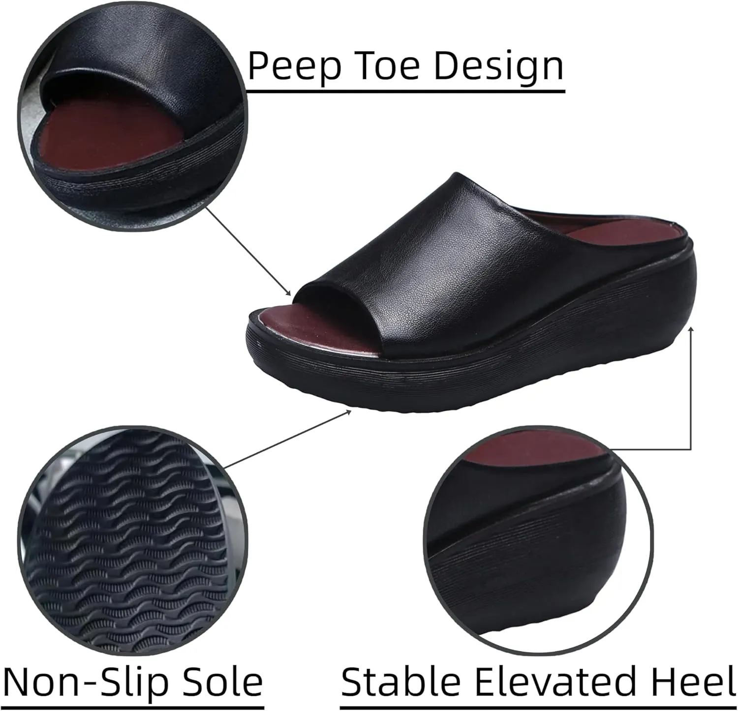 Avylays Orthopedic Sandals for Women Dressy Platform Sandals Slip On Slide Sandals for Women Summer Beach Outdoor Shoes