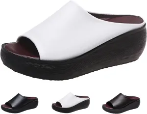 Avylays Orthopedic Sandals for Women Wedge Slip on Open Toe Sandals Thick Sole Arch Support Summer Beach Slide Sandals