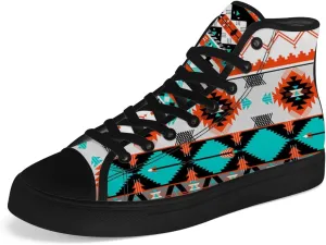Aztec High Top Canvas Shoes for Men Women Native American High Top Sneakers Lace Up Casual Shoes Gifts for Dad Mom