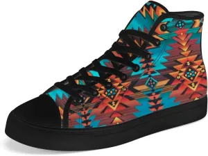 Aztec High Top Canvas Shoes for Men Women Native American High Top Sneakers Lace Up Casual Shoes Gifts for Dad Mom
