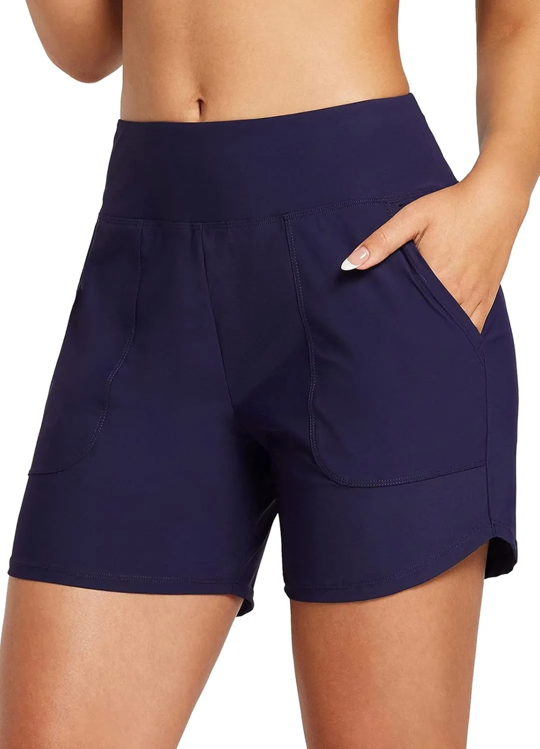 baleaf Women's 3"/5" High Waisted Swim Board Shorts Quick Dry Swimsuits Bottoms Trunks with Pockets