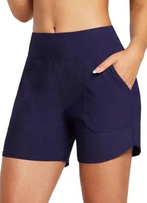 baleaf Women's 3"/5" High Waisted Swim Board Shorts Quick Dry Swimsuits Bottoms Trunks with Pockets
