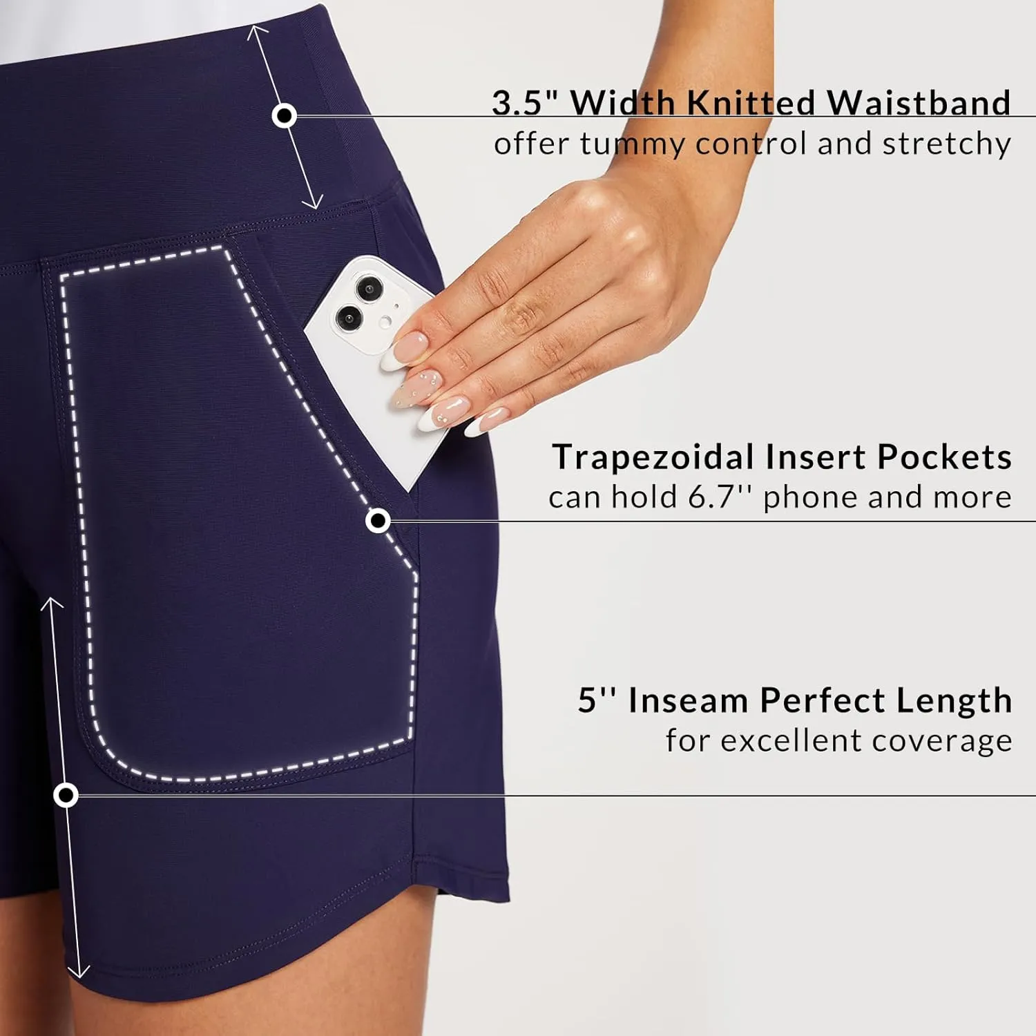baleaf Women's 3"/5" High Waisted Swim Board Shorts Quick Dry Swimsuits Bottoms Trunks with Pockets