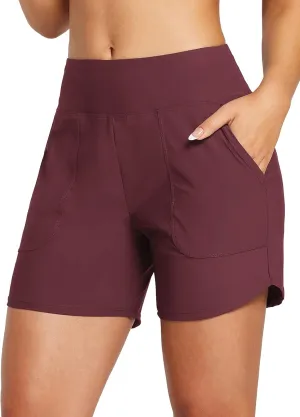 baleaf Women's 3"/5" High Waisted Swim Board Shorts Quick Dry Swimsuits Bottoms Trunks with Pockets