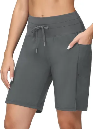 baleaf Women's 5"/9" High Waisted Swim Board Shorts Quick Dry Swimsuits Bottoms with Drawstring