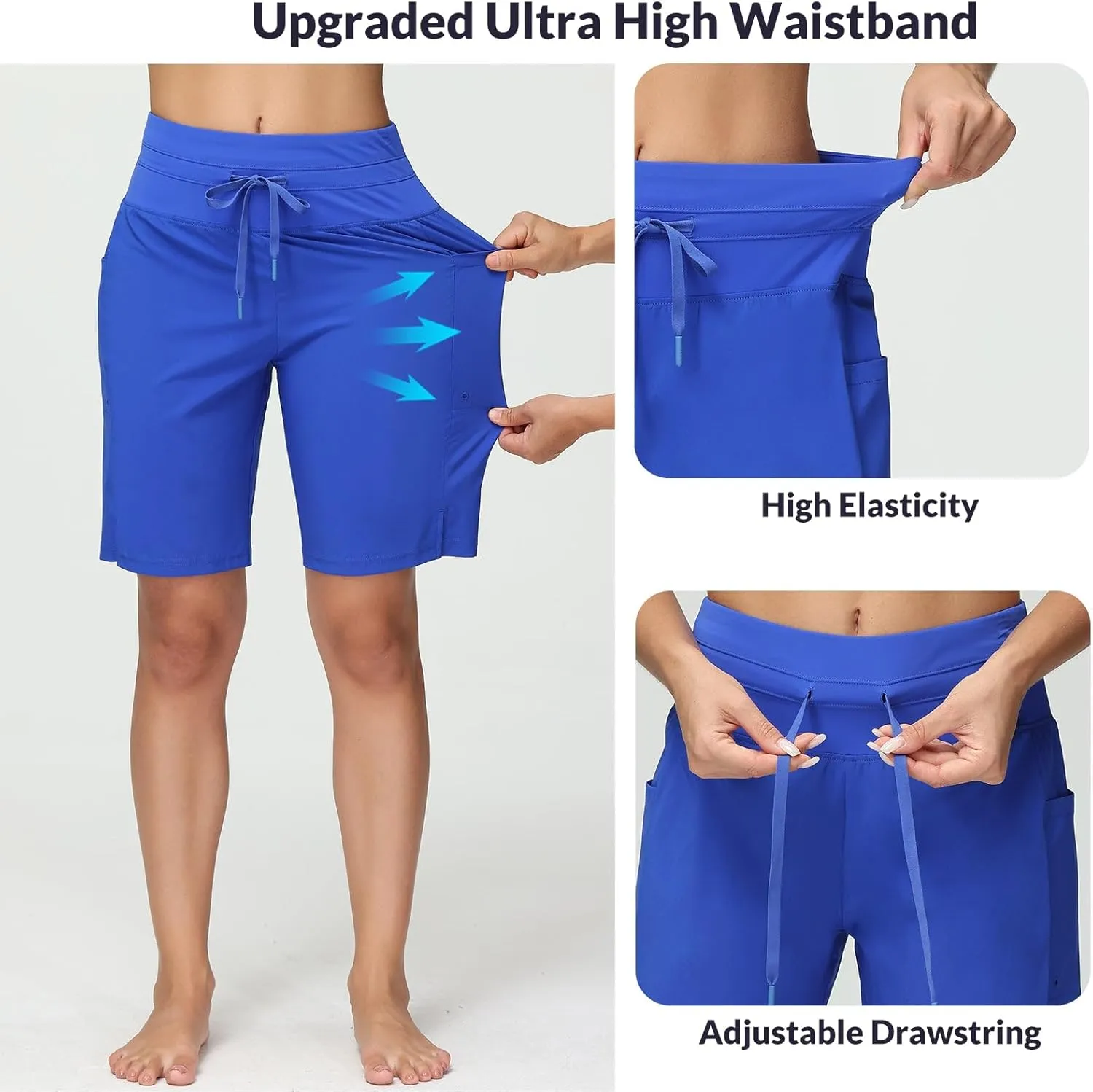 baleaf Women's 5"/9" High Waisted Swim Board Shorts Quick Dry Swimsuits Bottoms with Drawstring