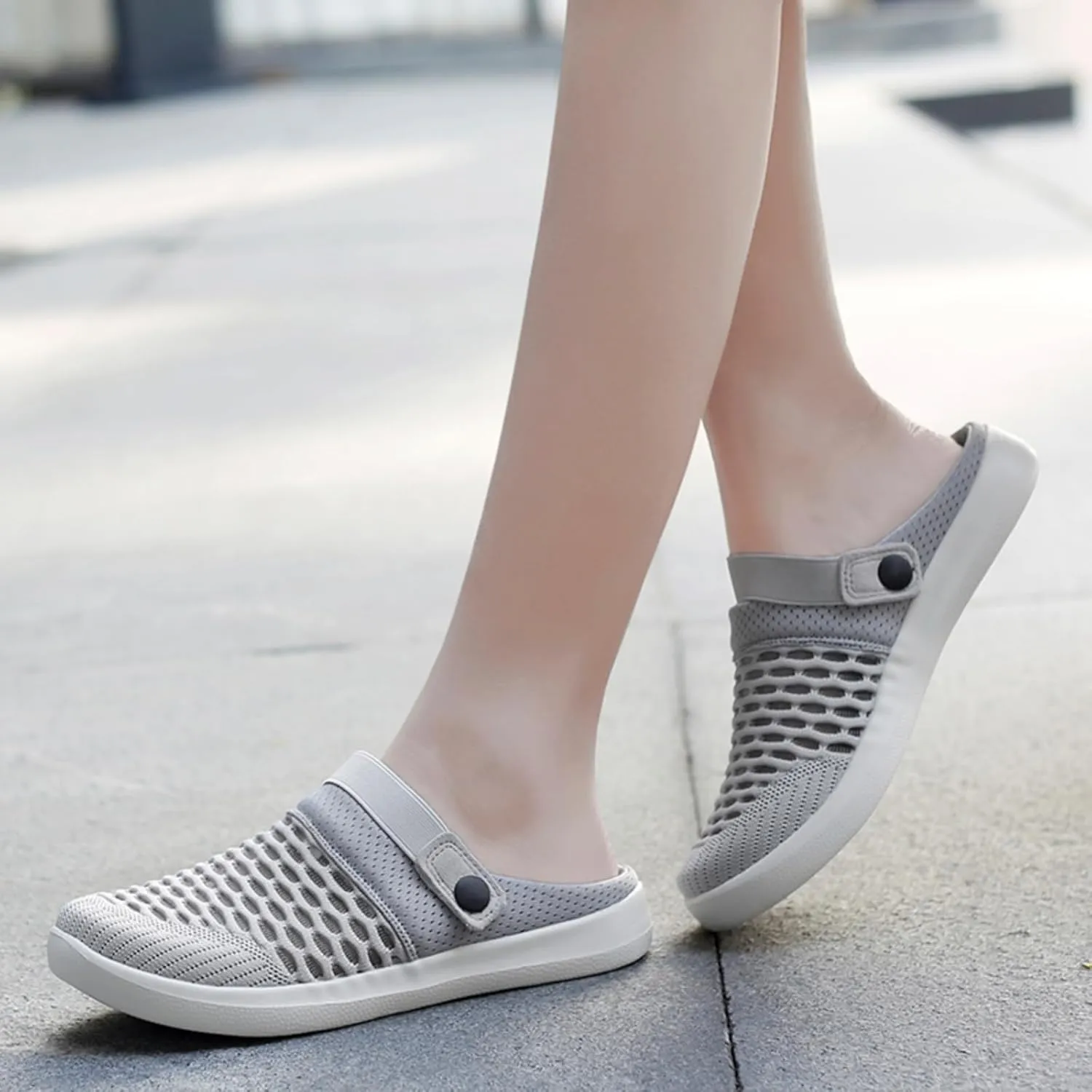 Beach Sandals for Woman 2025 Knitted Upper Quick Drying Clogs Shoes Non-Slip Breathable Walking Slippers Lightweight Comfortable Pool Water Shoes Casual Hiking House Traveling Sandals