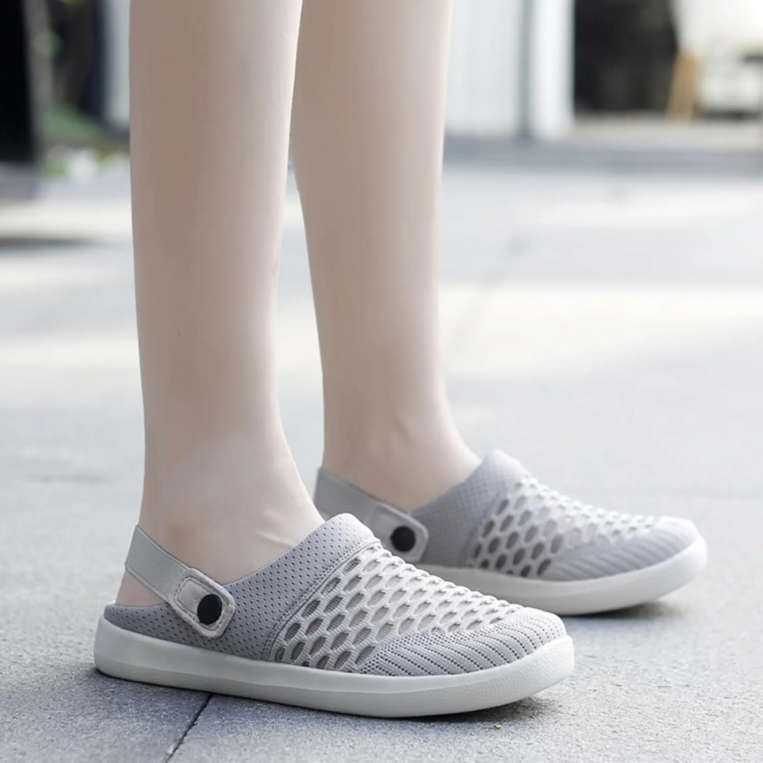Beach Sandals for Woman 2025 Knitted Upper Quick Drying Clogs Shoes Non-Slip Breathable Walking Slippers Lightweight Comfortable Pool Water Shoes Casual Hiking House Traveling Sandals