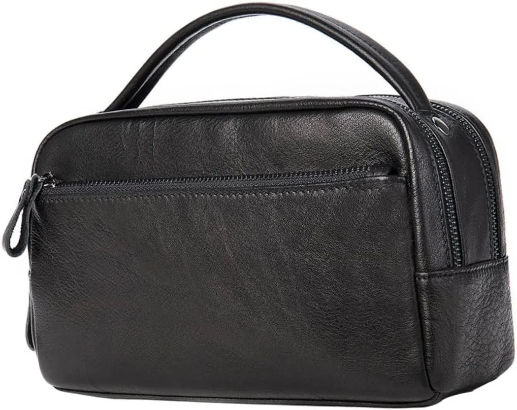 BESPORTBLE Men's Business Handbag Large Capacity Toiletry Bag for Men Wash Bag Leather for Businessmen