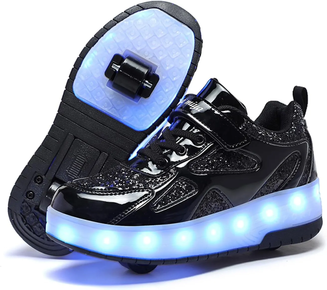 BFOEL Kids Roller Skates Light up Shoes with Double Wheel Shoes LED USB Charging Roller Sneakers for Girls Boys Birthday Christmas Day Best Gift