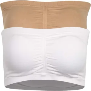 BINACL Women's Bandeau Bralette, Summer Strapless Removable Padded Seamless Basic Layer Tube Top Bra 2/3 Packs