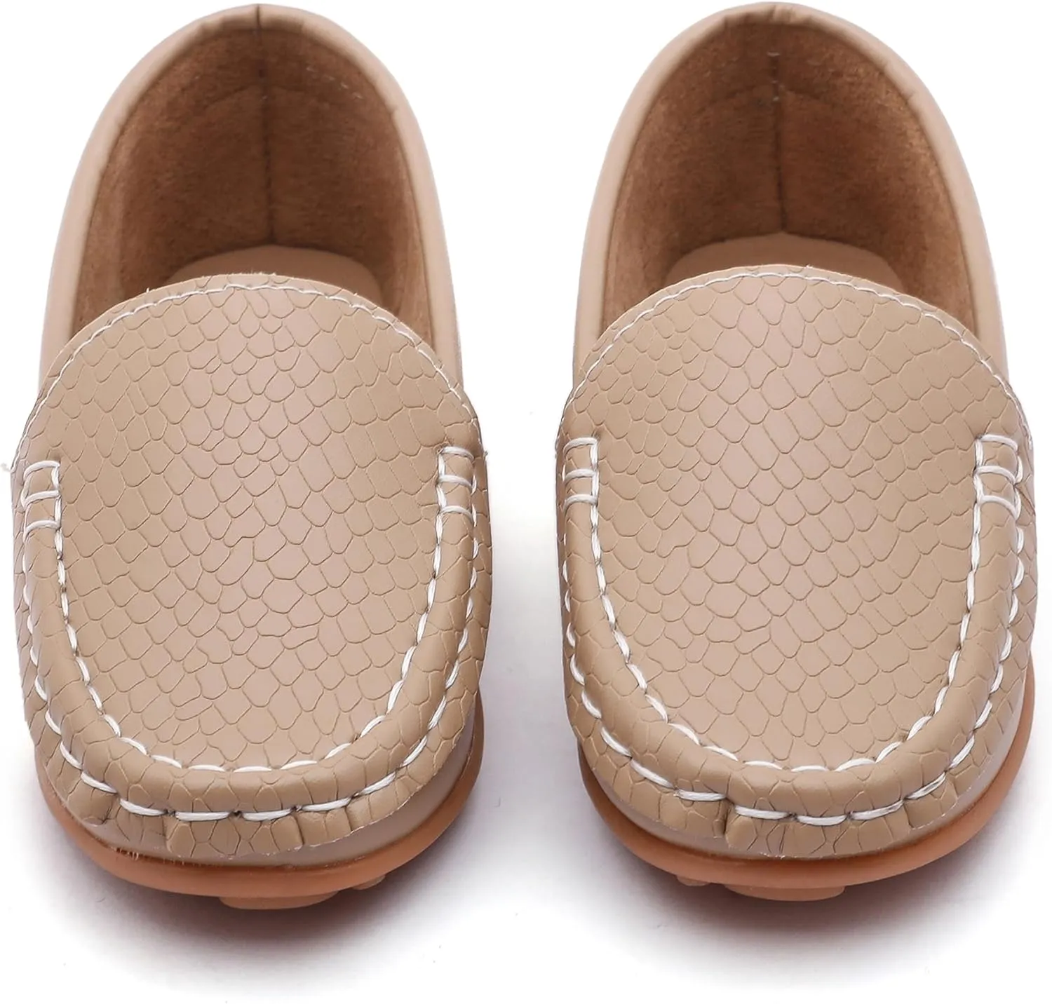 Boys Loafers PU Leather Slip-On Toddler Dress Shoes Non-Slip Sole Kids Moccasins for School Events and Daily Wear