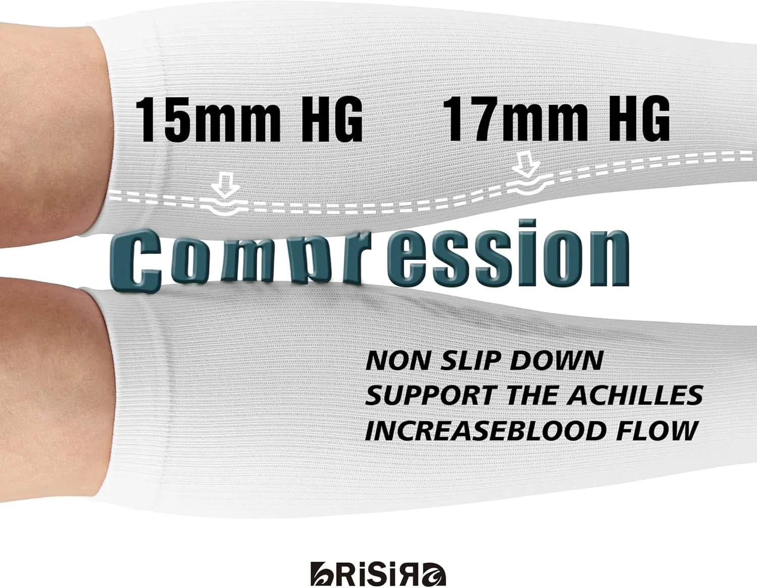 BRISIRA Coolmax Cooling Compression Knee High Socks Women 2 Pairs 15-20 mmHg Circulation Support for Nurse Running Travel