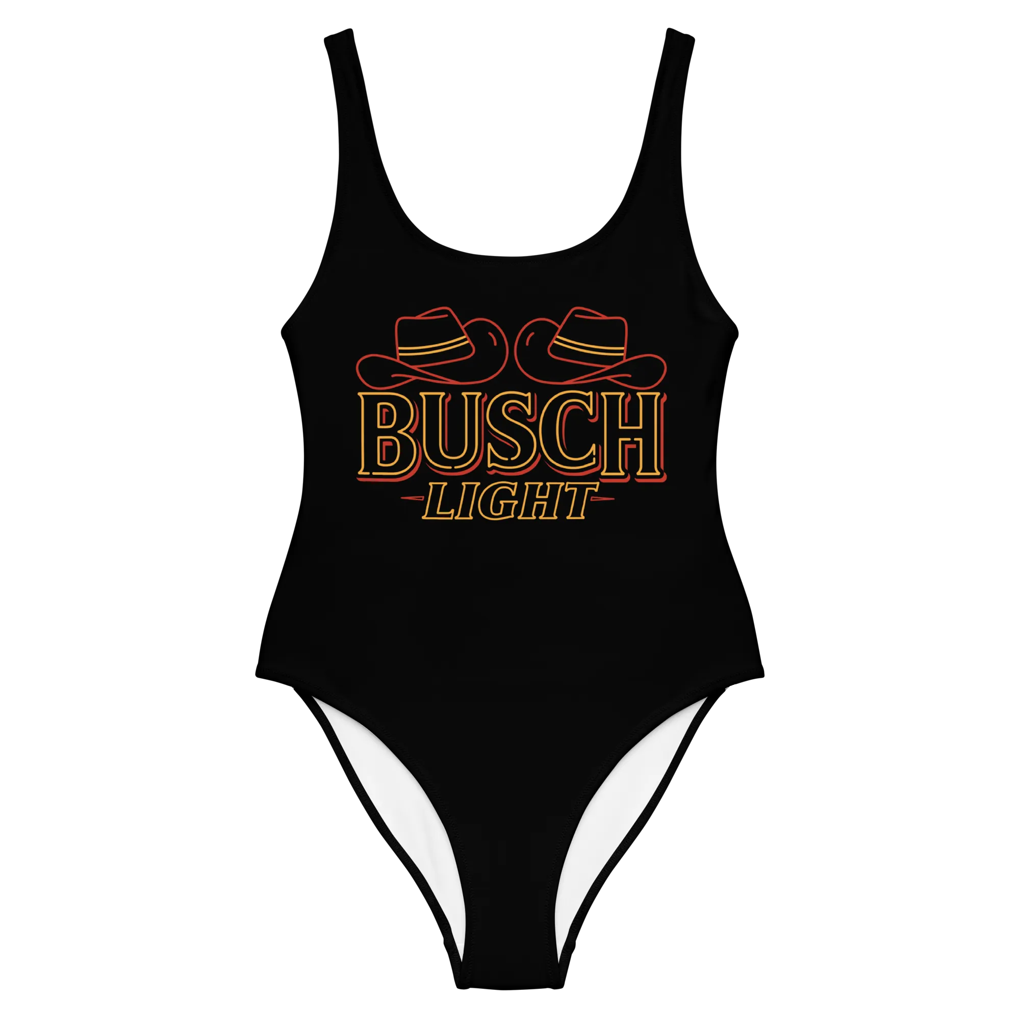 Busch Light Cowboy Hats Neon Sign One-Piece Swimsuit