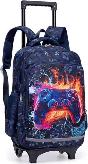 CAMTOP 18Inch Rolling Backpack Girls Travel Roller Bag with Wheels Kids School Bags Wheeled Luggage Backpack