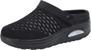 Canbebig Women's Sport Sandals Wide Width Non-Slip Sneakers Air Cushion Platform Mesh Mules Sneaker Sandals Arch Support Walking Orthopedic Clogs