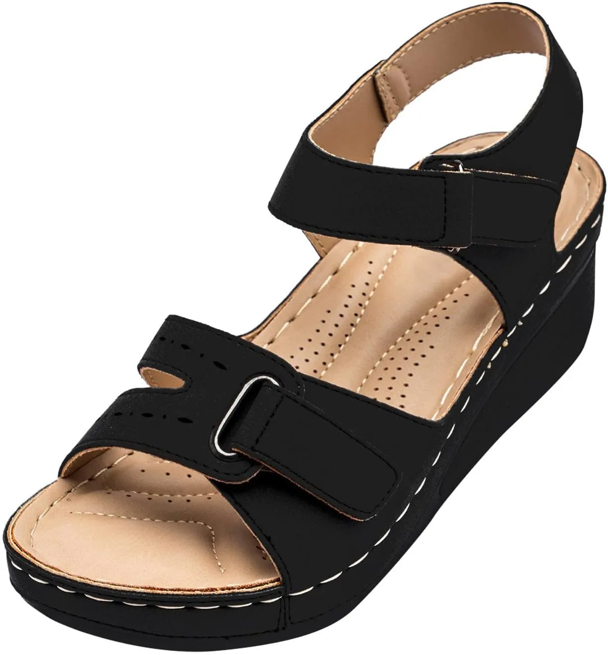 Cathalem Orthopedic Sandals for Women, Womens Walking Sandals with Arch Support Anti-Slip Comfortable Sandals