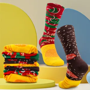 Christmas Promotion 50% OFF3 Pairs Christmas Creative Casual Breathable Hamburger Socks