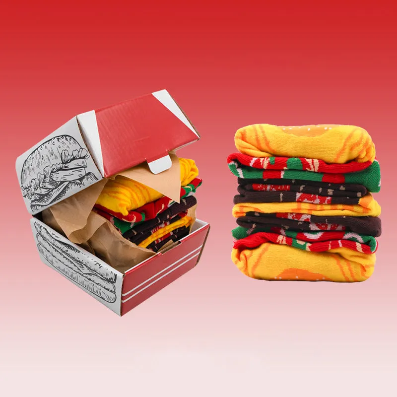 Christmas Promotion 50% OFF3 Pairs Christmas Creative Casual Breathable Hamburger Socks