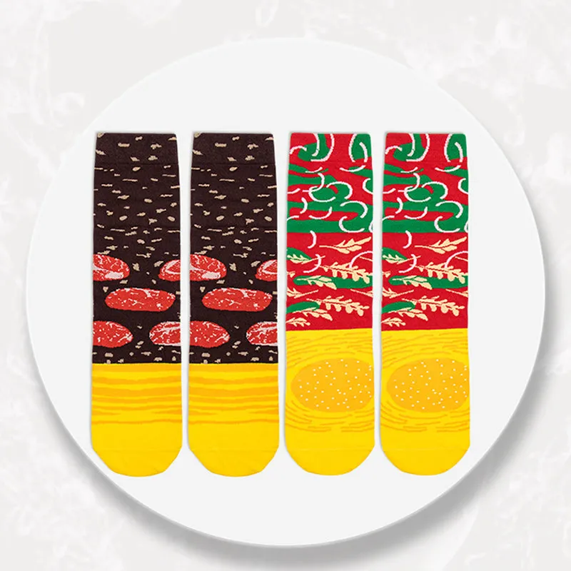 Christmas Promotion 50% OFF3 Pairs Christmas Creative Casual Breathable Hamburger Socks