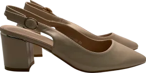 C'M paris Cream Slingback Pumps On A Thick Heel UK 6 EU 39 