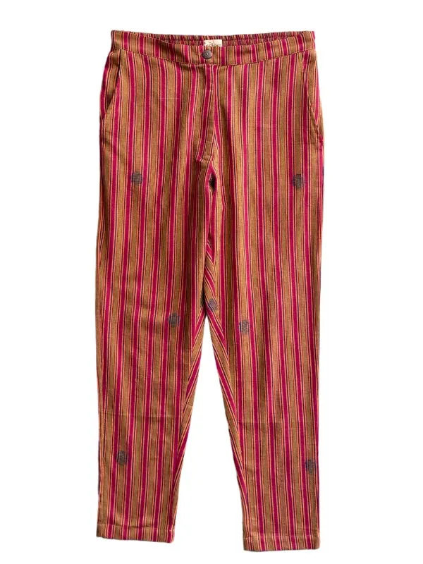 Conchita Hand woven stripe jamdani slim pants